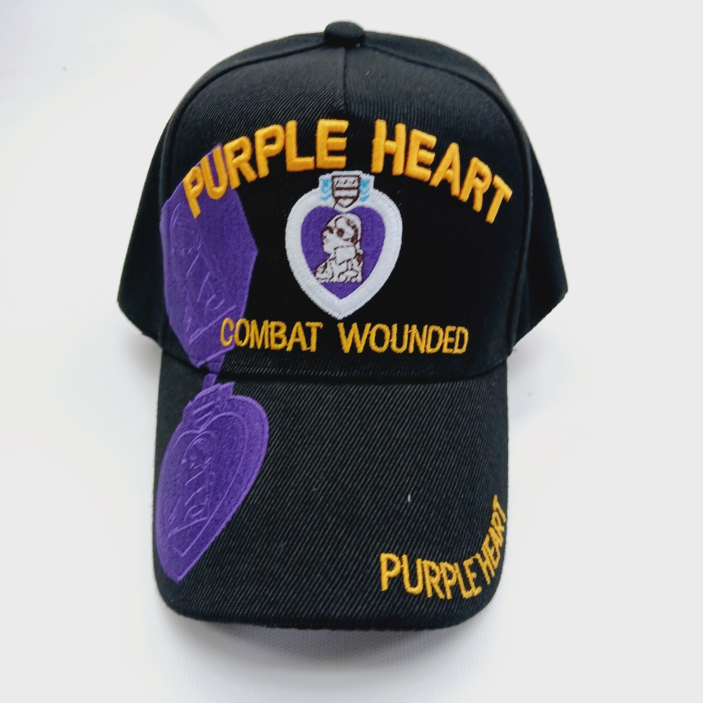 Black Purple Heart Cap